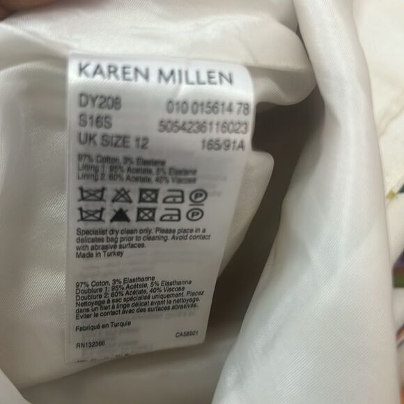 KAREN MILLEN BIRD OF PARADISE PRINT FIT & FLARE  DRESS US 8 UK12 EU40 - Picture 10 of 10